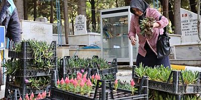 Alanya Belediyesi bayramda 62 bin çiçek dağıttı.