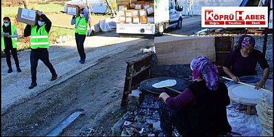 Manavgat belediyesi yangınzede ailelere gıda desteği yapıyor